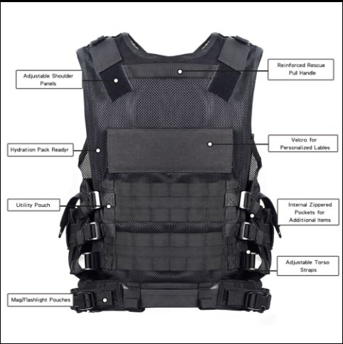 Security Guard Tactical Vest - Adjustable - Central Protection Services